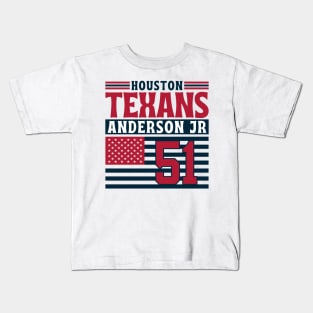 Houston Texans Anderson Jr 51 American Flag Football Kids T-Shirt